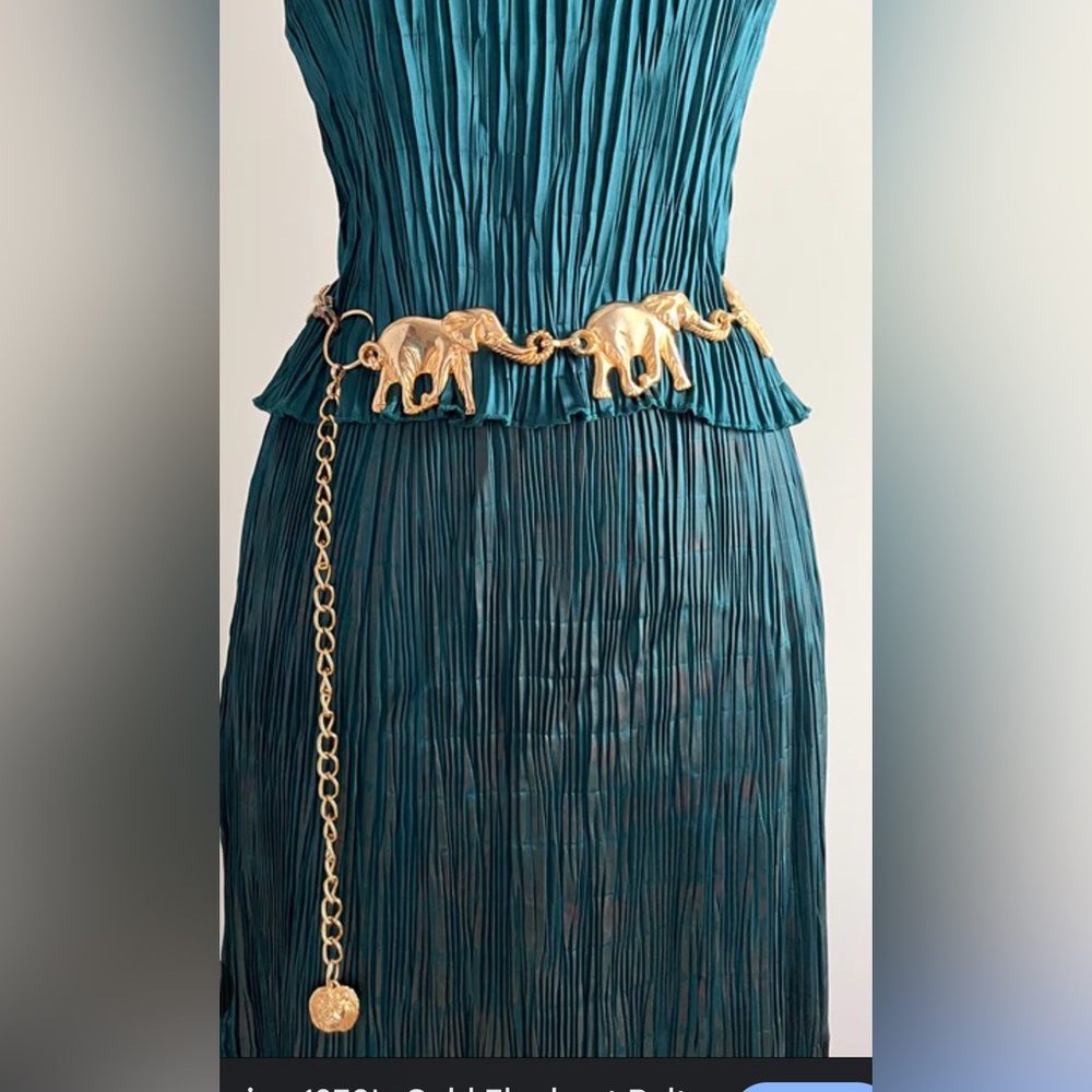 Ann Klain  Rare Vintage Silver Elephant Chain Belt